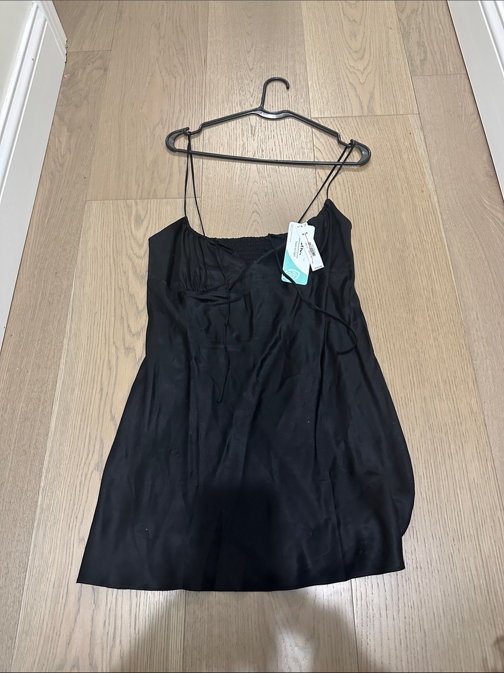 PINK Victoria's Secret Black Spaghetti Strap Midi Dress